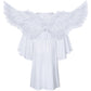 Irtysh Kids Angel Costume With Angel Feather Wings Headband Wand Set For Girl'S Halloween Birthday Cosplay(4Years)