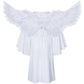 Irtysh Kids Angel Costume With Angel Feather Wings Headband Wand Set For Girl'S Halloween Birthday Cosplay(4-5Years)
