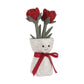 Apricot Lamb Rose Vase Plush Stuffed Flowers For Kids, Soft Cute Plushies Toys For Baby Girl And Boy, Fluffy Rose Vase Red 11.9