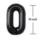 COLORFUL ELVES Giant Jumbo Number 40 Foil Mylar Balloons, Black, 40th Birthday Party Decorations, Aluminum, 40 Size