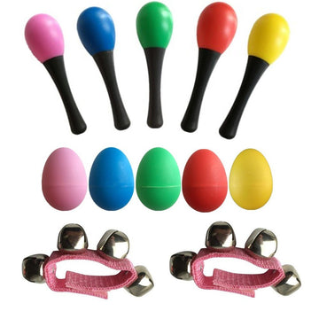 Musical Toys Mini Band Musical Instruments Rhythm Toys Value Pack[Set Of 5 Egg Shakers +5 Maracas+ 2 Wrist Bells]