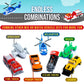POPULAR PLAYTHINGS Mix or Match Vehicles Magnetic Toy Play Set, 21 Pieces, Multicolor, Standard Size, Fun for Kids
