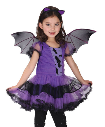 Eozy Girls Bat Costume Halloween Vampire Cosplay Costume Set For Kids