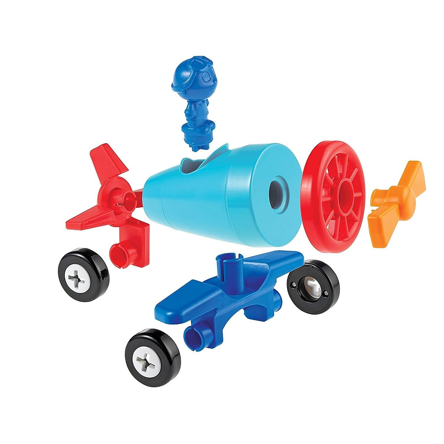 Learning Resources 1-2-3 Build It! Construction Set, 15 Pieces, Large, Multi-color, Model LER2840, Plastic