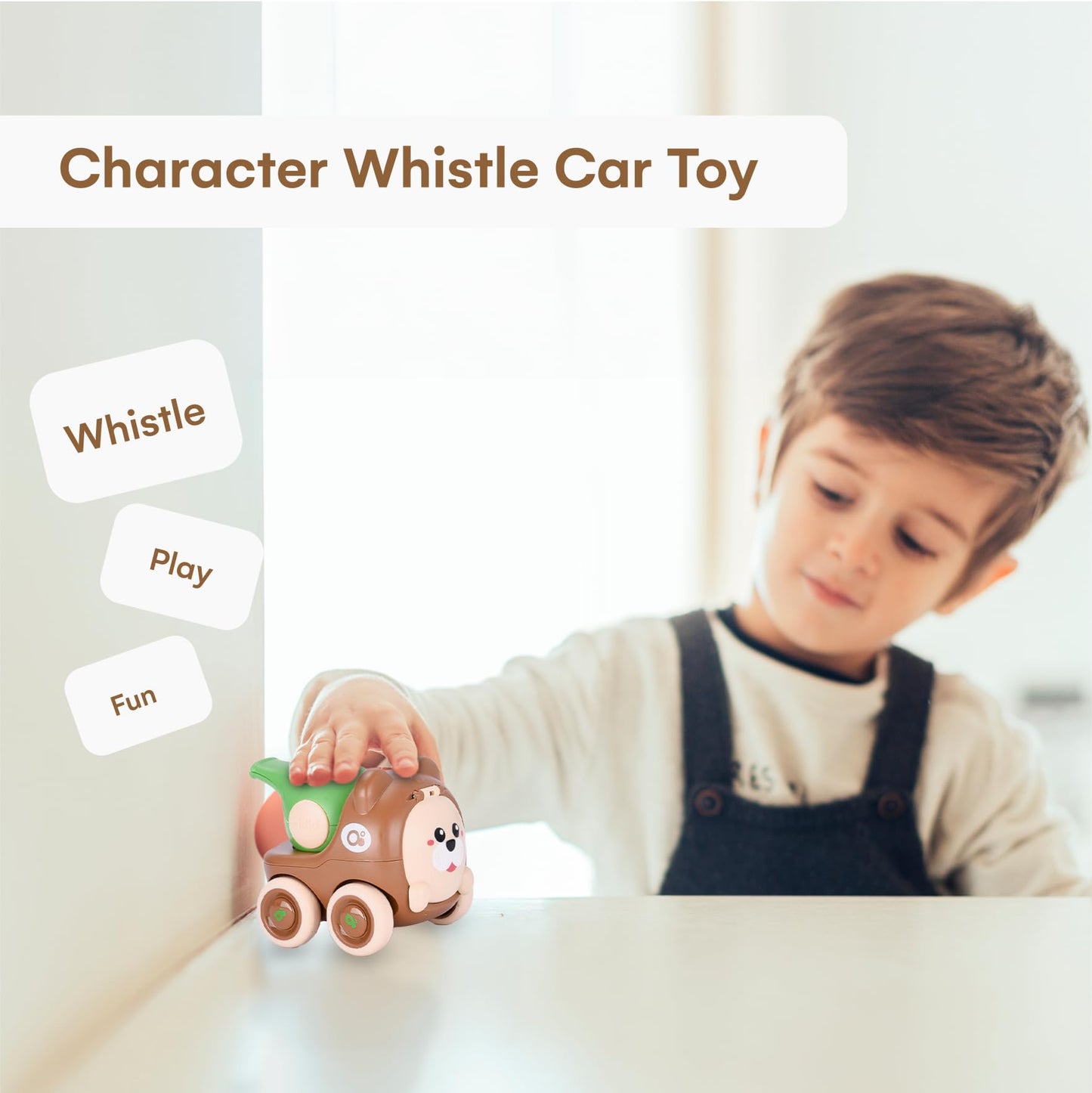 Childlike Behavior | 4 Pcs Car Whistle Toy For Baby - Whistle Inertia Car - Animal-Themed - Plastic Cars With Whistle Function T