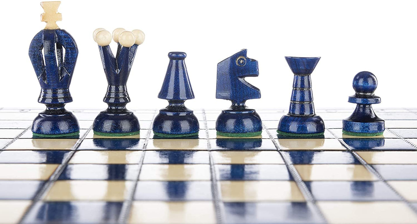 Chess and games shop Muba Beautiful Handcrafted Wooden Chess Set with Wooden Board and Handcrafted Chess Pieces - Gift idea Prod