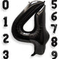 Aule 40 Inch Big Black 4 Balloon Number Large Foil Helium Number Balloons 0-9 Jumbo Giant Happy 4Th Birthday Party Decorations F