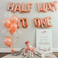 Jevenis Rose Gold Half Way To One Banner Half Way To One Balloons Decorations For Girl 1/2 Birthday Decorations