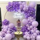 Purple Party Balloons Set, 12Inch Lavender Balloons Pastel Purple Lilac Balloons Purple Metallic Confetti Purple Balloons For Gi