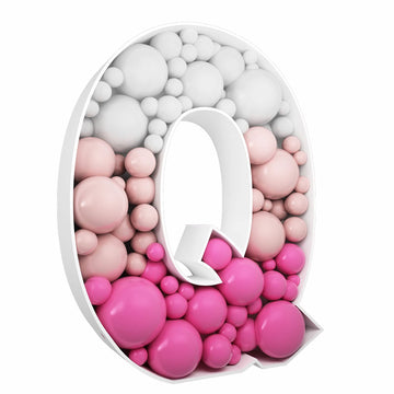 3Ft Tall Mosaic Balloon Frame Letters Big Marquee Light Up Letters Diy Kit For Birthday Party Wedding Backdrop Decor Letter Q Pr