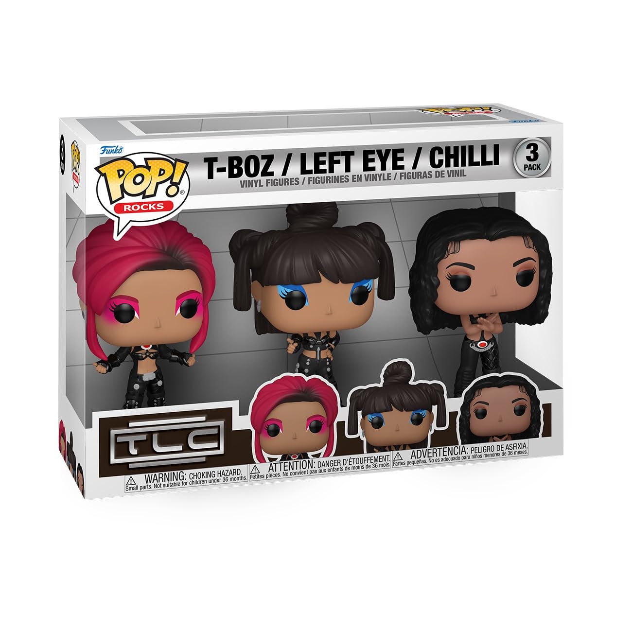 Funko POP! Rocks TLC 3-Pack - T-Boz, Left Eye, Chilli - Collectible Vinyl Figures - Multicolor - Model 79709 - Gift for Music Fans