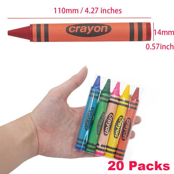 Lucky Art Crayons Bulk 5 Packs Crayon For Kids Non-Toxic Crayon Party Favors (Jumbo, 20 Sets (100 Counts))