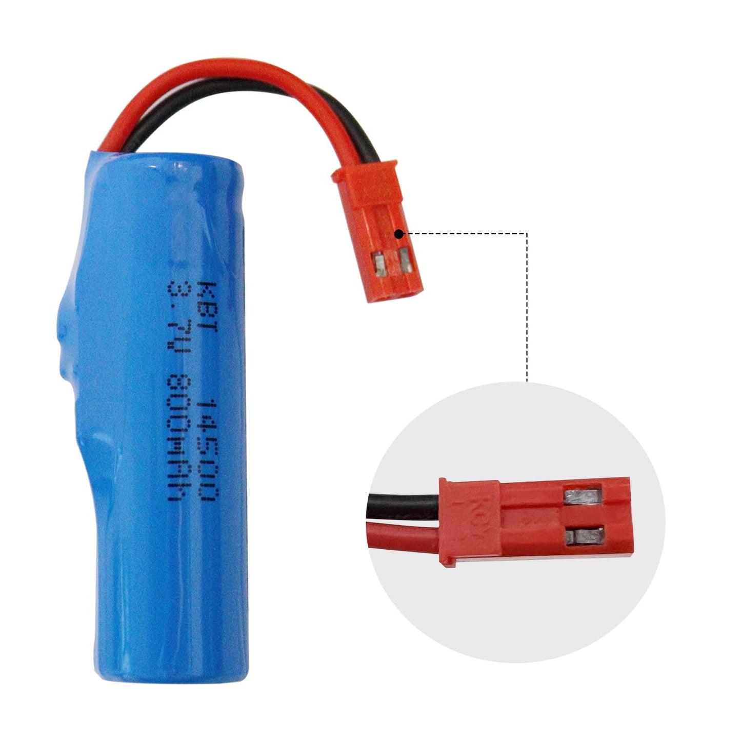 Kbt 2Pack 3.7V 800Mah 10C High Drain Li-Ion Rechargeable Battery With Jst 2Pin Connector & Usb Charging Cable For Rc Car Toy Rc