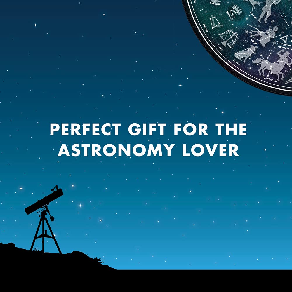 Ridley's Games: Map of The Stars 1000-Piece Jigsaw Puzzle |Perfect for Astrology/Astronomy Lovers with Over 30-Unique Constillations | Perfect Room D?cor Once Completed | Storage Tube Included