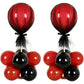 Toniful 2 Set Table Centerpiece Mouse Decorations Balloons Stand Holder Kit With Tulle Cover 20 Pcs Black Red Latex Balloons For