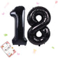 Smlpuame 40 Inch Number Balloon 0-9 Black Large Number 18 Balloons,Digital Balloons For Birthday Party Celebration Decorations S