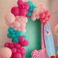 Pink Blue Balloons, 60Pcs Hot Pink Teal Blue Balloons, 12 Inch Hot Pink Confetti Helium Balloons Rose Red Turquoise Latex Balloo