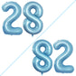 Goer Number 28 Balloons For 28Th Birthday Party Decorations,42 Inch Jumbo Foil Helium 82 Balloons For 82Nd Birthday Party Decoration (Light Blue)