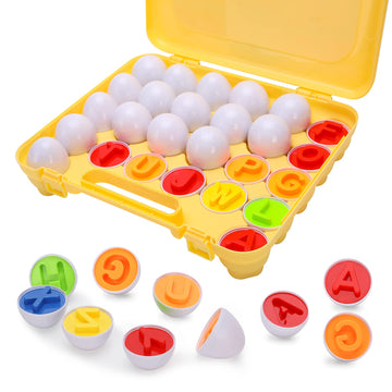 Gbayle Letters Matching Eggs 26Pcs Abc Toys Alphabet Educational Color & Shape Recognition Sorter Puzzle Skills Study Toys Easte