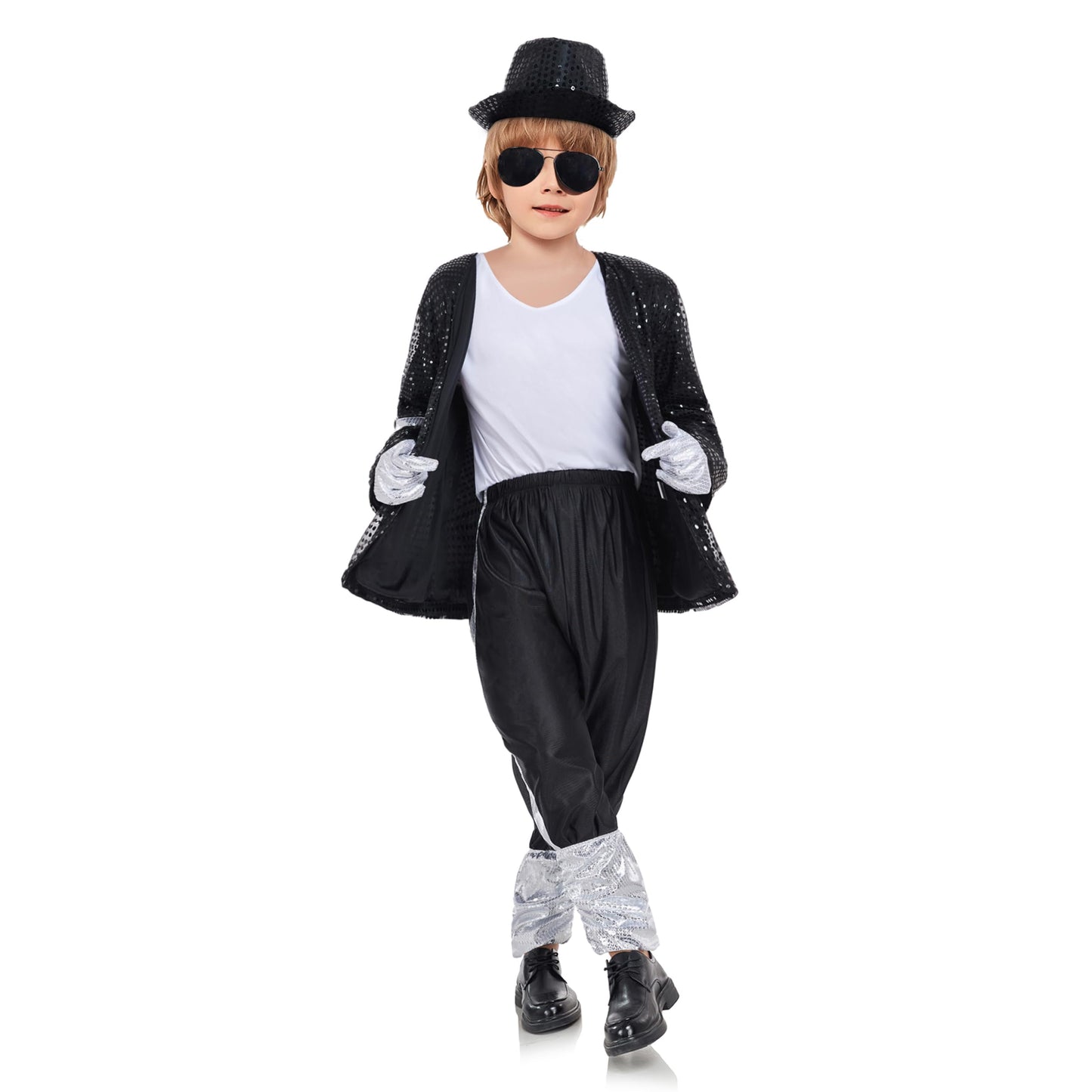 Baurghop Kids Dance Star Costume For Boys 80S 90S Pop Stage Outfits For Halloween (6-7 Years)