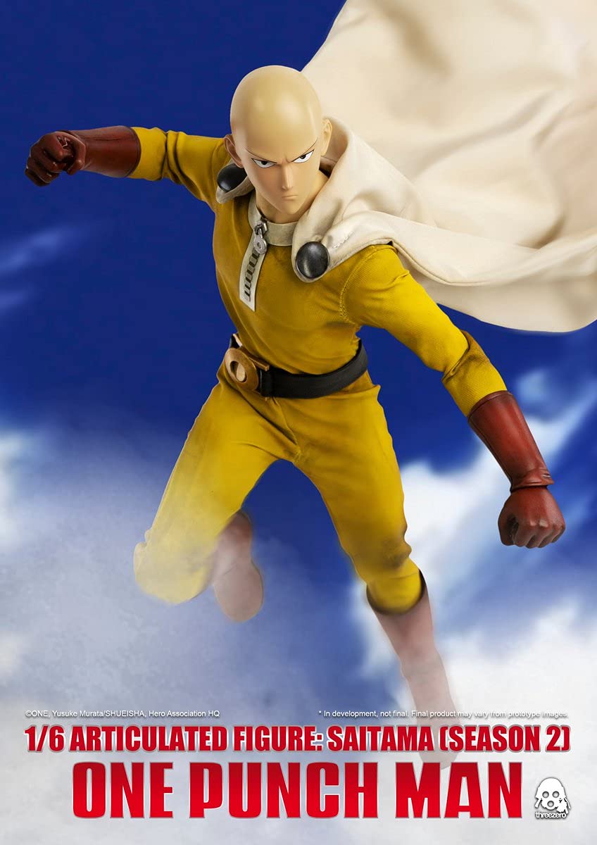 Threezero One Punch Man: Saitama (Season 2 Version) 1: 6 Scale Articulated Figure, Multicolor (3Z0134)