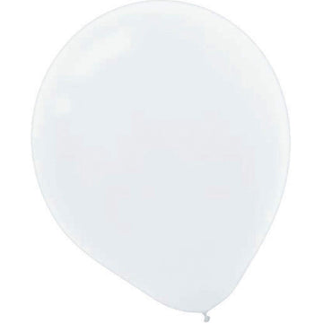 Amscan Plain Round Latex Balloons | White Silk | Pack Of 50 | Party Decor, 5'