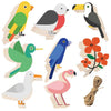 American Elm 24 Pcs Unfinished Wood Wooden Bird Cutout Wooden Hanging Ornament Blank Wooden Paint Crafts For Kids Painting, Diy 