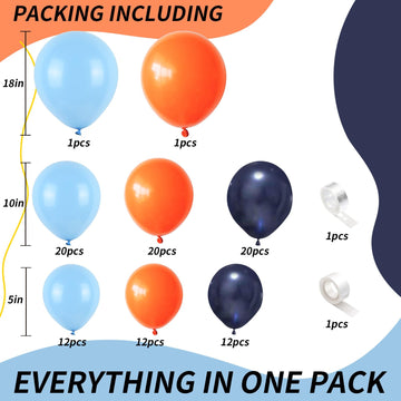 Orange Blue Balloons Garland Arch Kit Orange Navy Blue Balloon Arch Kit Orange Light Blue Latex Balloon Pearl Dark Blue Helium B
