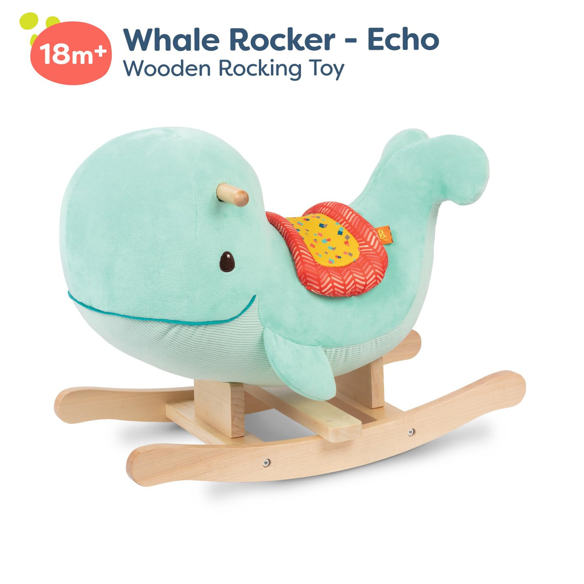 Whale Rocker B. Toys- Whale Rocker - Echo- Whale Rocking Toy – Wooden Ride-On ...