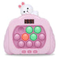 HLXY Quick Push Pop Game Fidget Toy - Upgraded Light Up, 12 Modes, Medium Size, Pink, ABS Material, Ideal for Kids 3-12, Great Gift