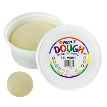 Hygloss Play Modeling Dough - 3Lb. - Easter Basket Stuffer - Unscented Dough - Safe & Non-Toxic For Kids Arts & Crafts - Party Favors - Classroom Supplies, White