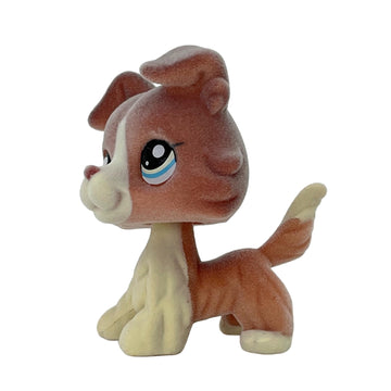 Lpscb Custom-Made Flocked Pet Shop Toy Fuzzy Animal Figure Short Hair Cat Dog Collie Dachshund Great Dane Cocker Spaniel (Red #1