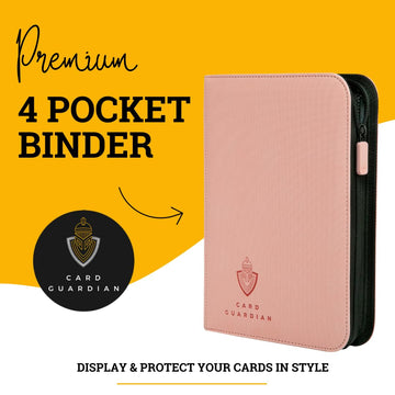 Card Guardian - 4 Pocket enhanced Binder for 160 Cards (Pink) | Zipper Closure and Side Loaded Pockets | Compatible with Trading & Sports Cards including Magic the Gathering  Yugioh  Baseball Cards