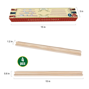 GOTHINK Wooden Mahjong Tiles Trays/Racks/Holders Set of 4  Upgrade Your Mahjong Game  Racks for Mahjong  Mexican Train  Dominoes  and More (Racks Only)
