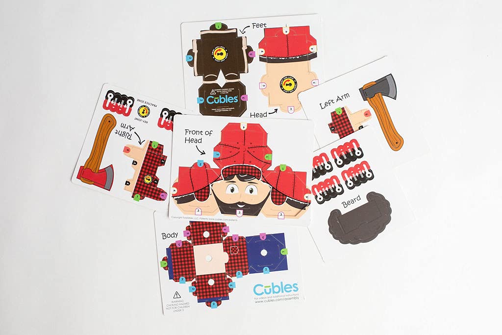 Cubles Paul Bunyan Build Your Own 3D Product Figures | A Sturdy No Glue No Scissors Activity