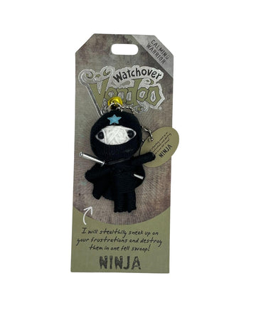 Watchover Voodoo 3-Inch Ninja Keychain - Handcrafted Multicolor Gift for Good Luck and Positivity, Small Size, Unique Accessory