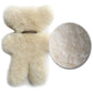 funlife 100% Australian Soft Lambskin Flat Teddy Bear for Baby Birthday Gift,Natural Snuggle Bear for Infant,Cream