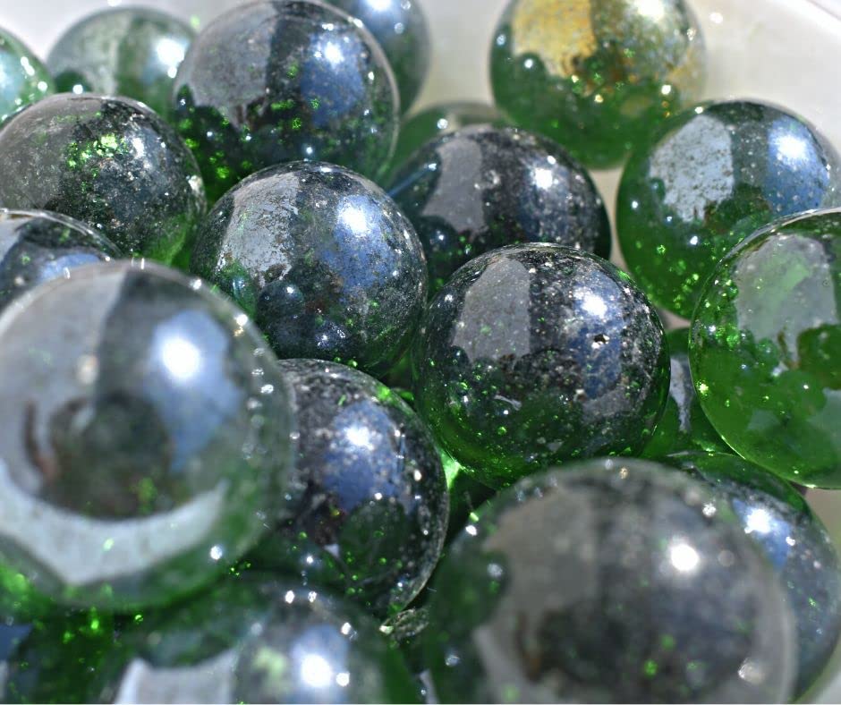 Daayra Unlimited Kid Big Sized Glass Marbles (Bottle Green)