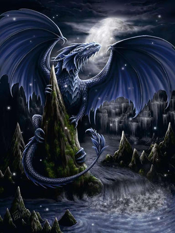 Ravensburger Puzzle 17105 Black Blue Dragon 1500 Pieces