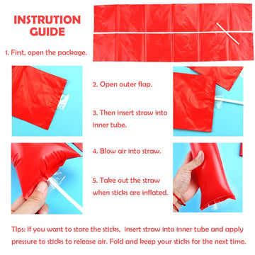 Hooshing 40Pcs Pink Thunder Sticks Inflatable Noisemakers Cheerleading Plastic Clap Hands Outfit For Cheering Basketball Footbal