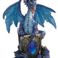 Stealstreet Blue Dragon Holding Shield On Rock Collectible Figurine Statue Decor
