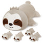 Sqeqe Sloth Stuffed Animals With Babies Inside 5-Piece Set Of Sloth Mommy And Babies Plush Cuddly Stuffed Animals Toys For Kids,