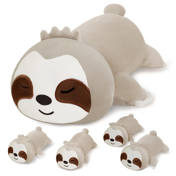 Sqeqe Sloth Stuffed Animals With Babies Inside 5-Piece Set Of Sloth Mommy And Babies Plush Cuddly Stuffed Animals Toys For Kids,