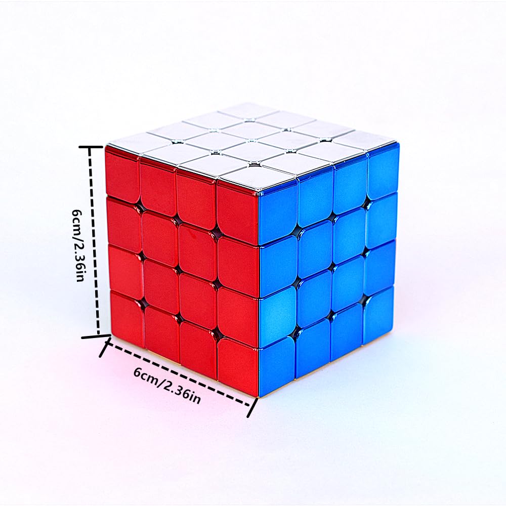 Liangcuber Cyclone Boys 4X4 Speed Cube Mirror Reflective,Magnetic 4X4 Speed Cube Stickerless Shiny Cube