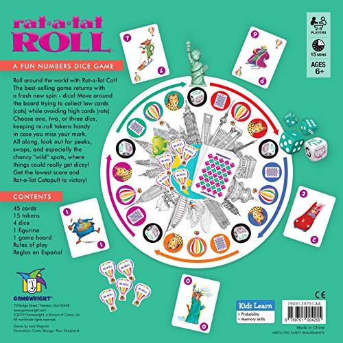 Gamewright Rat-A-Tat Roll Game | Multicolor Paper Board Game | Model 425