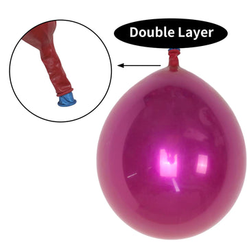 Chrome Hot Pink Balloons 12 Inch, Double-Layered Metallic Hot Pink Balloons, Shiny Thick Chrome Metallic Hot Pink Latex Helium Balloons For Girls Women Birthday Wedding Party Decoration Supplies