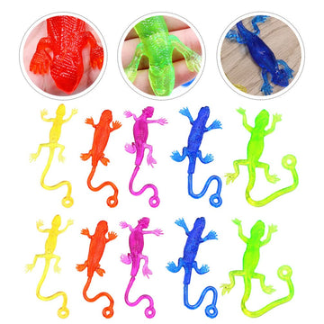 Nuobesty 15Pcs Stretchy Sticky Lizards Toys Funny Sticky Lizards Mini Tpr Lizard Toys For Kids Party Favors Goodie Bags Filler