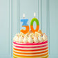 Talking Tables Orange and Blue Number 3 Candle for Cakes | Colourful Birthday Cake Topper Decorations for Kids Party, Boys 13th,