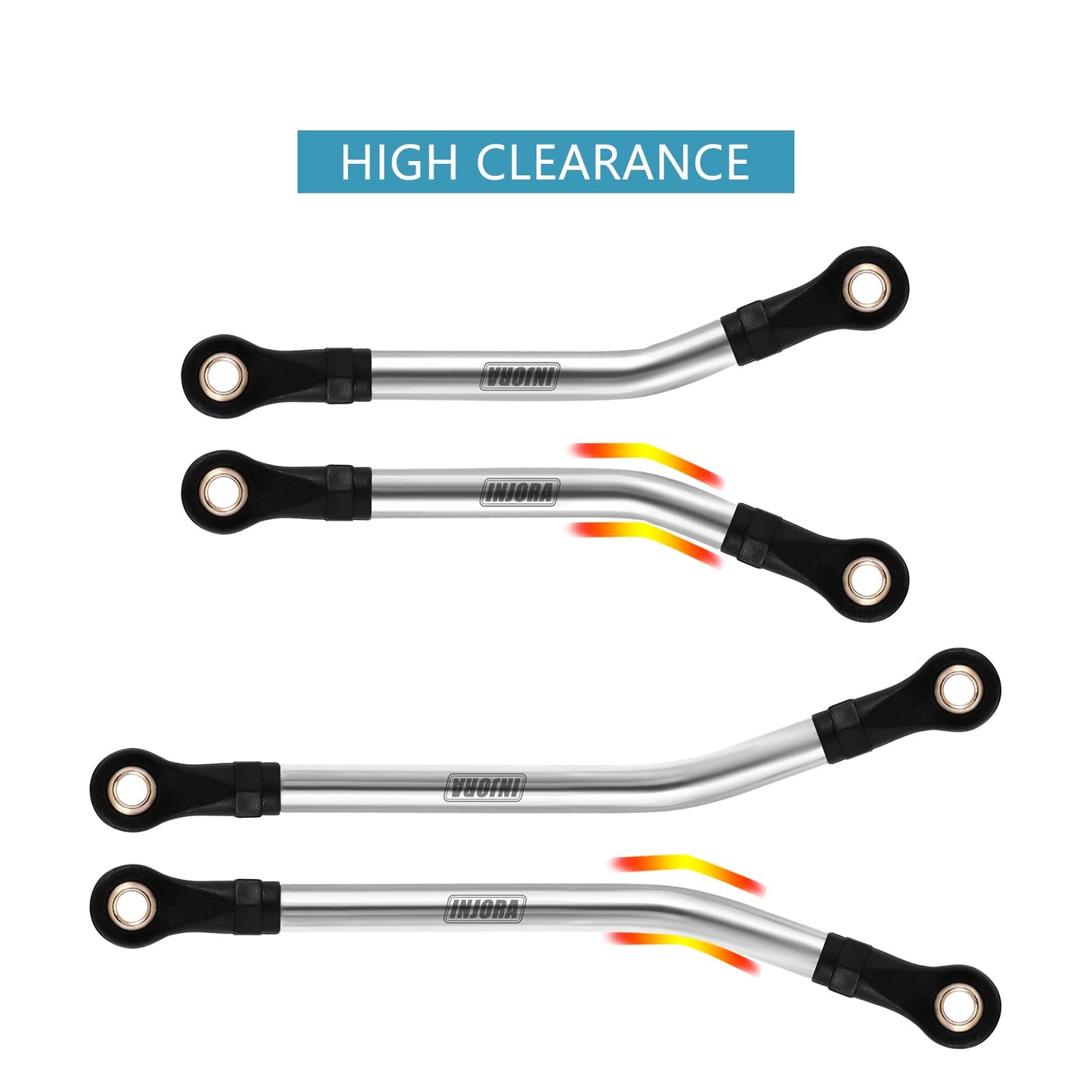 INJORA Stainless Steel Link Set High Clearance Links for TRX4M Upgrade Parts 1/18 RC Crawler Car