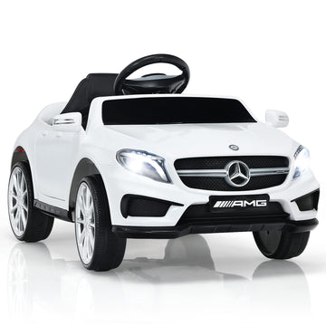 Olakids Kids 12V Electric Ride On Car, Licensed Mercedes Benz Gla45 Vehicle For Toddler With Control Remote, Battery Powered Toy With Music, Usb, Mp3, 2 Speeds, Wheels Suspension, Led Lights (White)